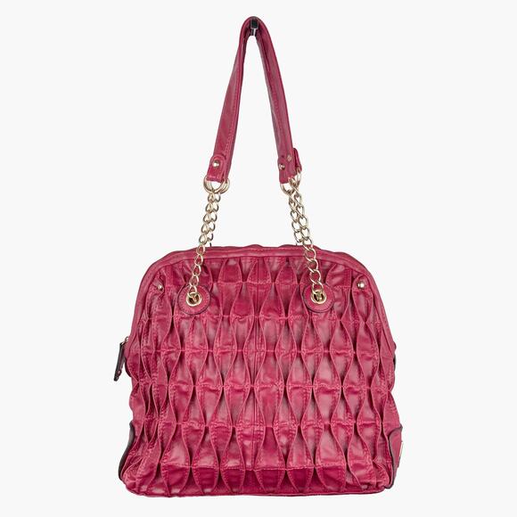 Marc New York Handbags - ANDREW MARC Pleated Leather Shoulder Bag (Rose Pink)